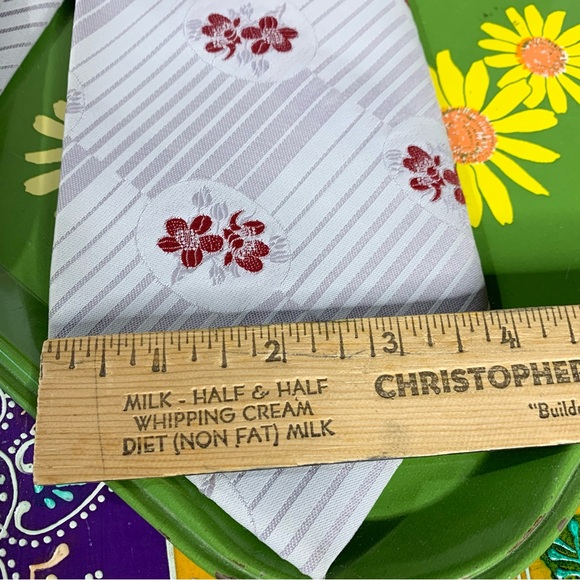 70s Wide Floral Tie-Colossio Di Roma - Picture 5 of 6